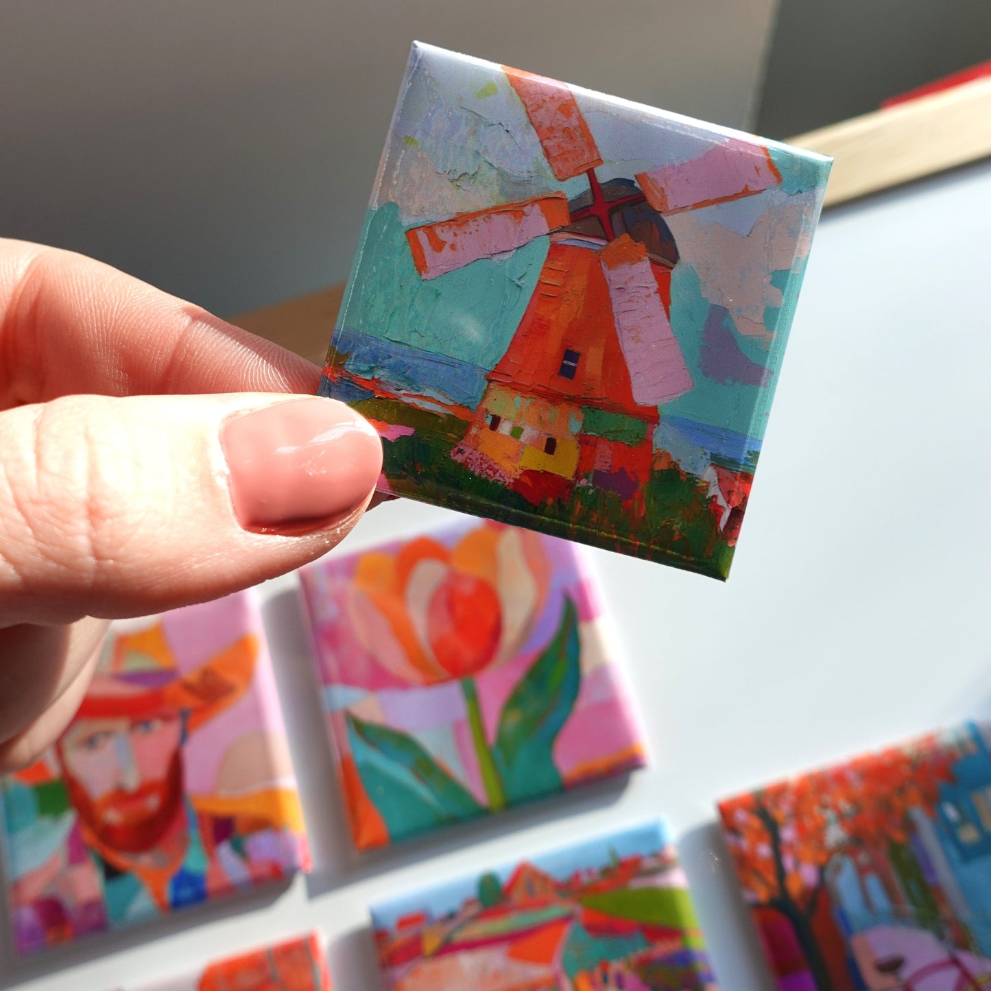 Lifestyle photo of a dutch windmill in an artistic setting