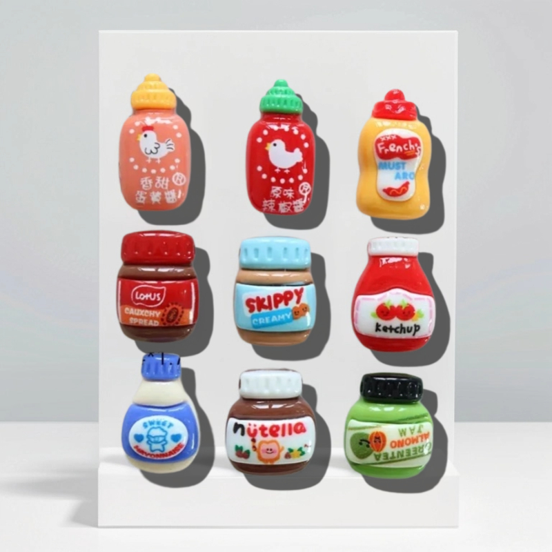Mini Food Jar Magnets | Set of 9