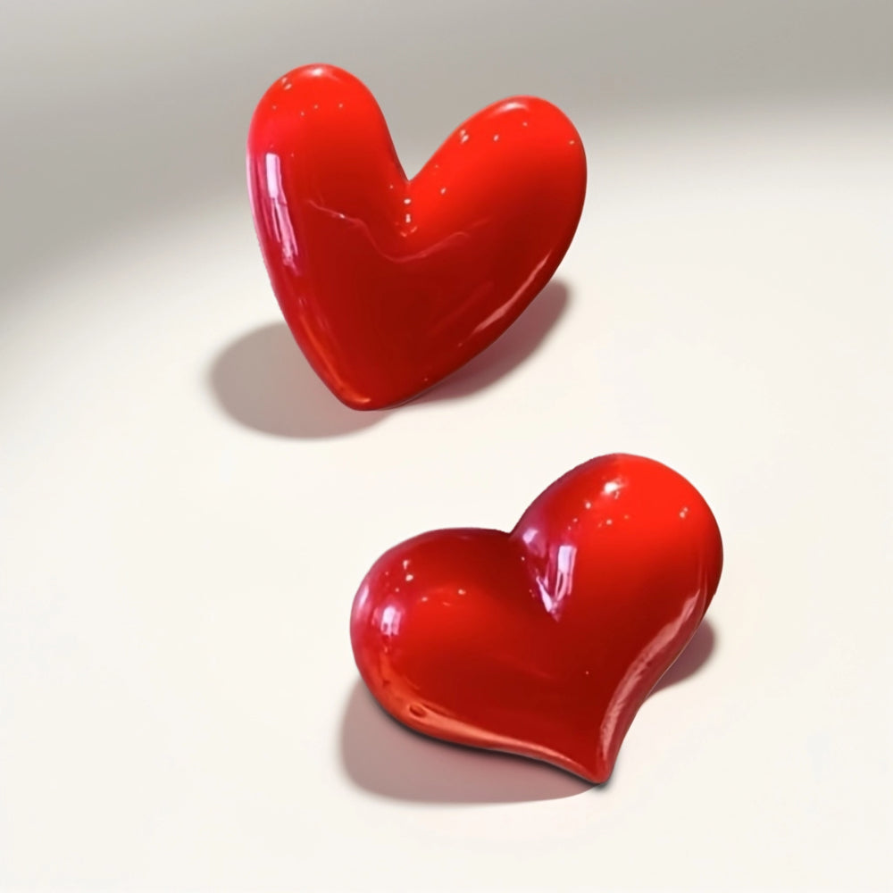 Classic Red Heart Fridge Magnets | Set of 2