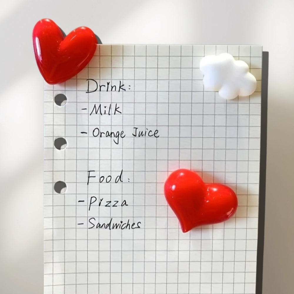 Classic Red Heart Fridge Magnets | Set of 2