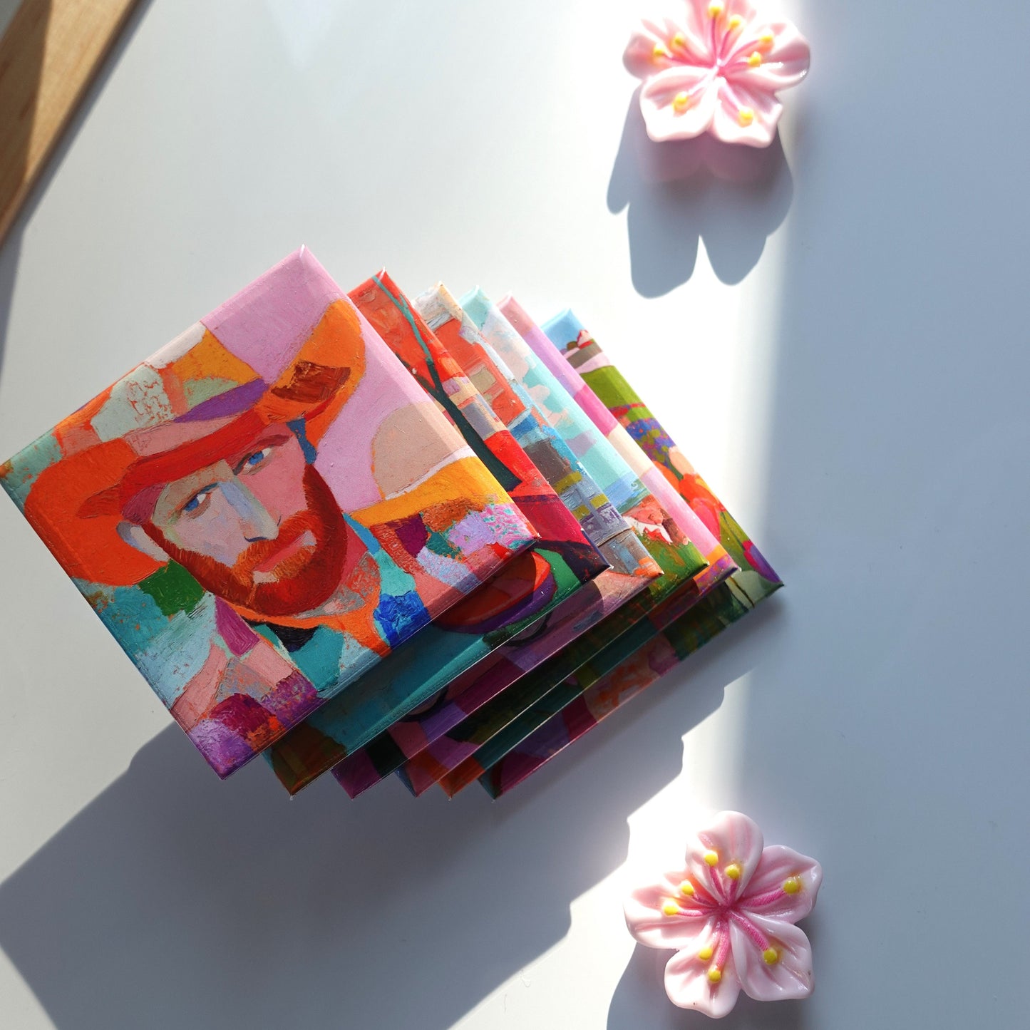 Close-up of Van Gogh inspired fridge magnet from the Color Me Dutch collection